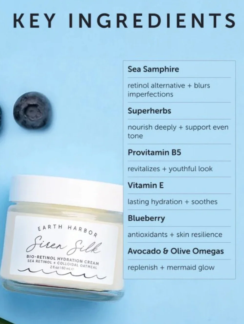 Earth Harbor Siren Silk Bio-Retinol Hydration Cream Full Size NWT